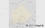 Shaded Relief 3D Map of Hure Qi, desaturated
