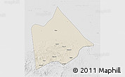 Shaded Relief 3D Map of Hure Qi, lighten, desaturated
