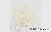 Shaded Relief 3D Map of Hure Qi, lighten, semi-desaturated