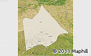 Shaded Relief 3D Map of Hure Qi, satellite outside