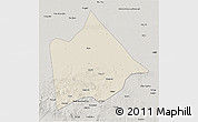 Shaded Relief 3D Map of Hure Qi, semi-desaturated