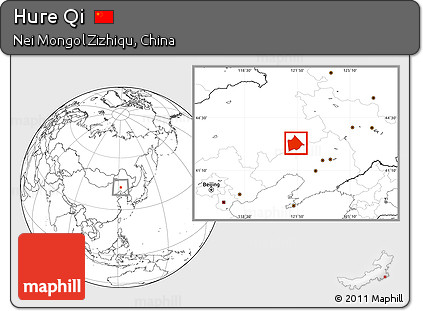 Blank Location Map of Hure Qi