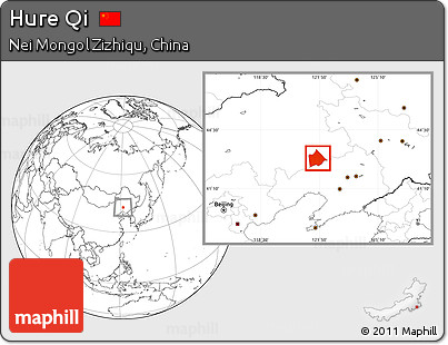 Blank Location Map of Hure Qi