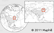 Blank Location Map of Hure Qi, highlighted country, within the entire country