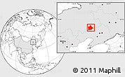 Blank Location Map of Hure Qi, highlighted country