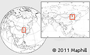 Blank Location Map of Hure Qi, highlighted parent region, within the entire country
