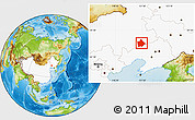 Physical Location Map of Hure Qi, highlighted country