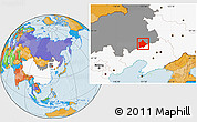 Political Location Map of Hure Qi, highlighted country, highlighted parent region