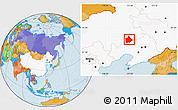 Political Location Map of Hure Qi, highlighted country