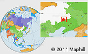 Political Location Map of Hure Qi, highlighted parent region