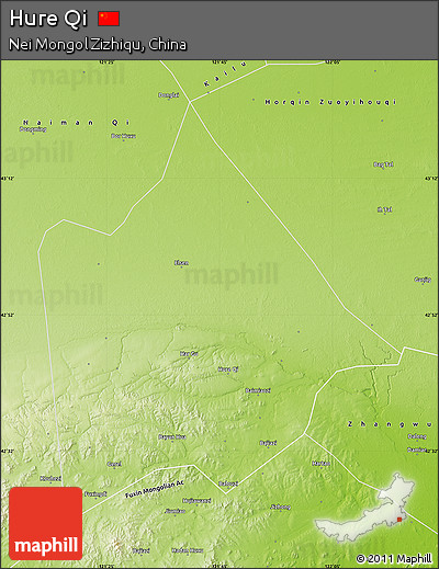 Physical Map of Hure Qi