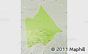 Physical Map of Hure Qi, lighten, semi-desaturated