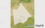 Shaded Relief Map of Hure Qi, satellite outside