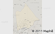Shaded Relief Map of Hure Qi, semi-desaturated