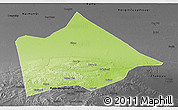 Physical Panoramic Map of Hure Qi, darken, desaturated
