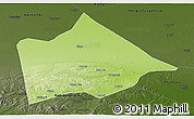 Physical Panoramic Map of Hure Qi, darken