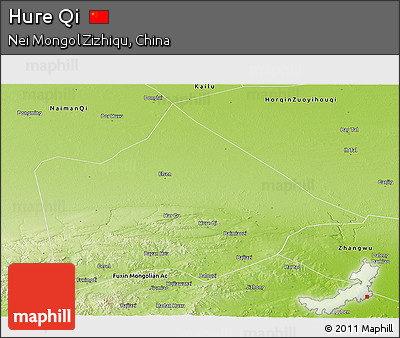 Physical Panoramic Map of Hure Qi