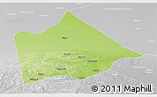 Physical Panoramic Map of Hure Qi, lighten, desaturated