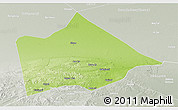 Physical Panoramic Map of Hure Qi, lighten, semi-desaturated