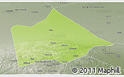 Physical Panoramic Map of Hure Qi, semi-desaturated