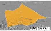 Political Panoramic Map of Hure Qi, desaturated