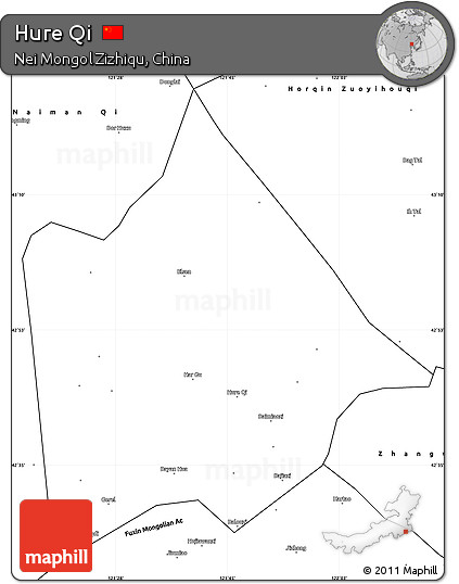 Blank Simple Map of Hure Qi