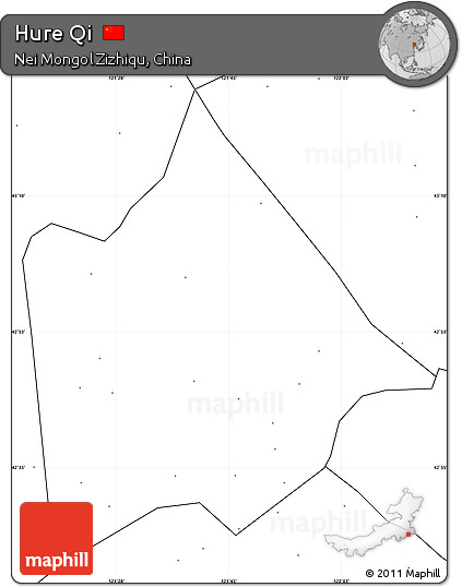 Blank Simple Map of Hure Qi, no labels