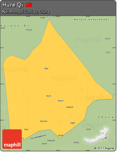 Savanna Style Simple Map of Hure Qi