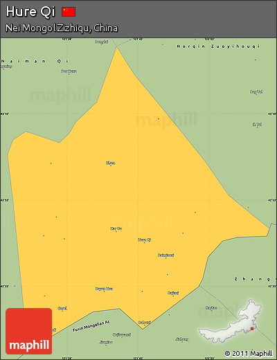 Savanna Style Simple Map of Hure Qi