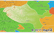 Physical 3D Map of Jalaid Qi, political outside