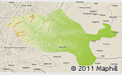 Physical 3D Map of Jalaid Qi, shaded relief outside