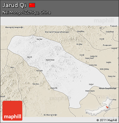 Classic Style 3D Map of Jarud Qi