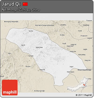 Classic Style 3D Map of Jarud Qi