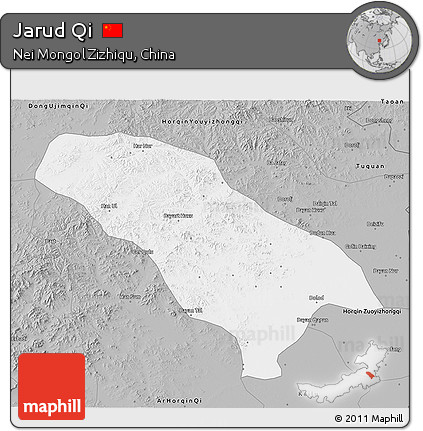 Gray 3D Map of Jarud Qi