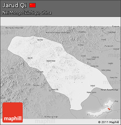 Gray 3D Map of Jarud Qi
