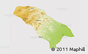 Physical 3D Map of Jarud Qi, cropped outside