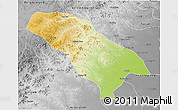 Physical 3D Map of Jarud Qi, desaturated