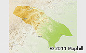 Physical 3D Map of Jarud Qi, lighten