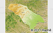 Physical 3D Map of Jarud Qi, satellite outside