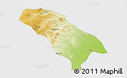 Physical 3D Map of Jarud Qi, single color outside