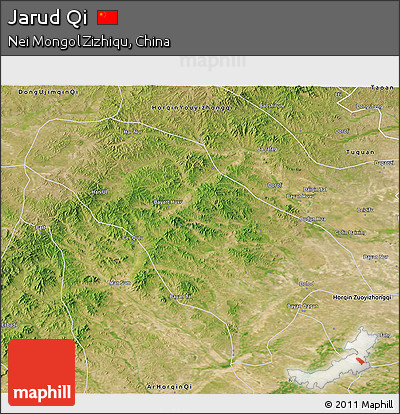 Satellite 3D Map of Jarud Qi