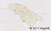 Shaded Relief 3D Map of Jarud Qi, cropped outside