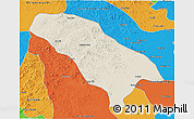 Shaded Relief 3D Map of Jarud Qi, political outside