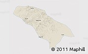 Shaded Relief 3D Map of Jarud Qi, single color outside