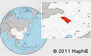 Gray Location Map of Jarud Qi, highlighted country