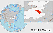 Gray Location Map of Jarud Qi, highlighted parent region