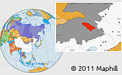 Political Location Map of Jarud Qi, highlighted country, highlighted parent region