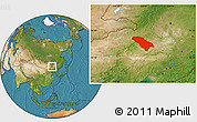 Satellite Location Map of Jarud Qi
