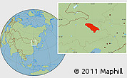 Savanna Style Location Map of Jarud Qi