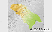 Physical Map of Jarud Qi, lighten, desaturated